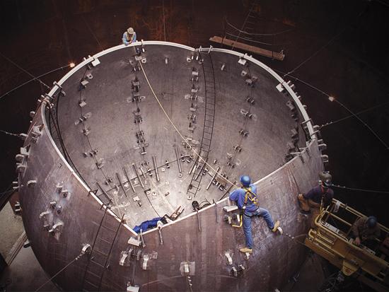 Construction on the NIF, or National Ignition Facility, in Livermore, CA Construction on the NIF, or National Ignition Facility, in Livermore, CA