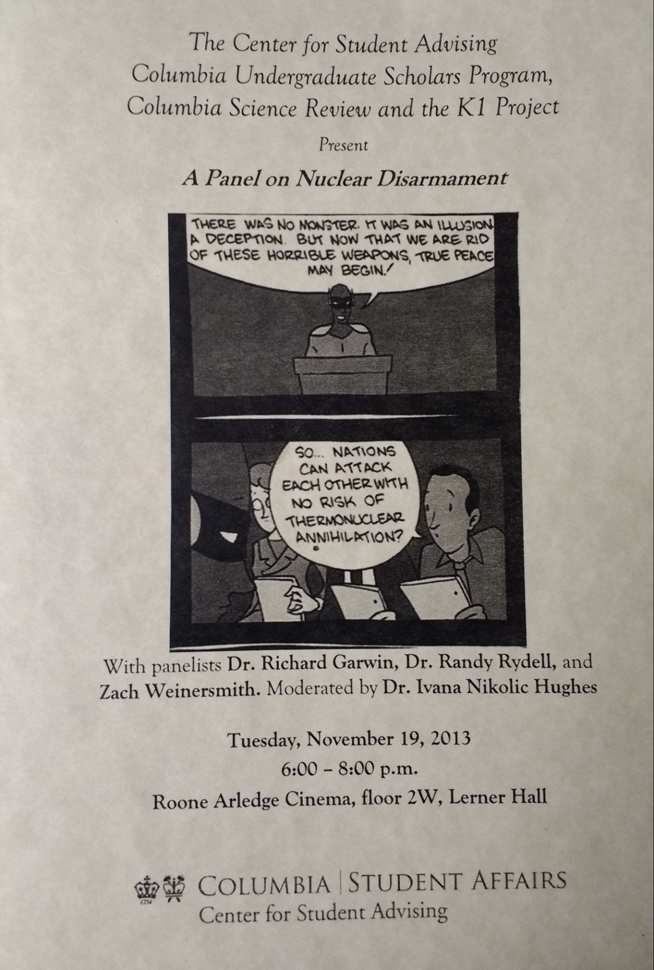 A panel on nuclear disarmament