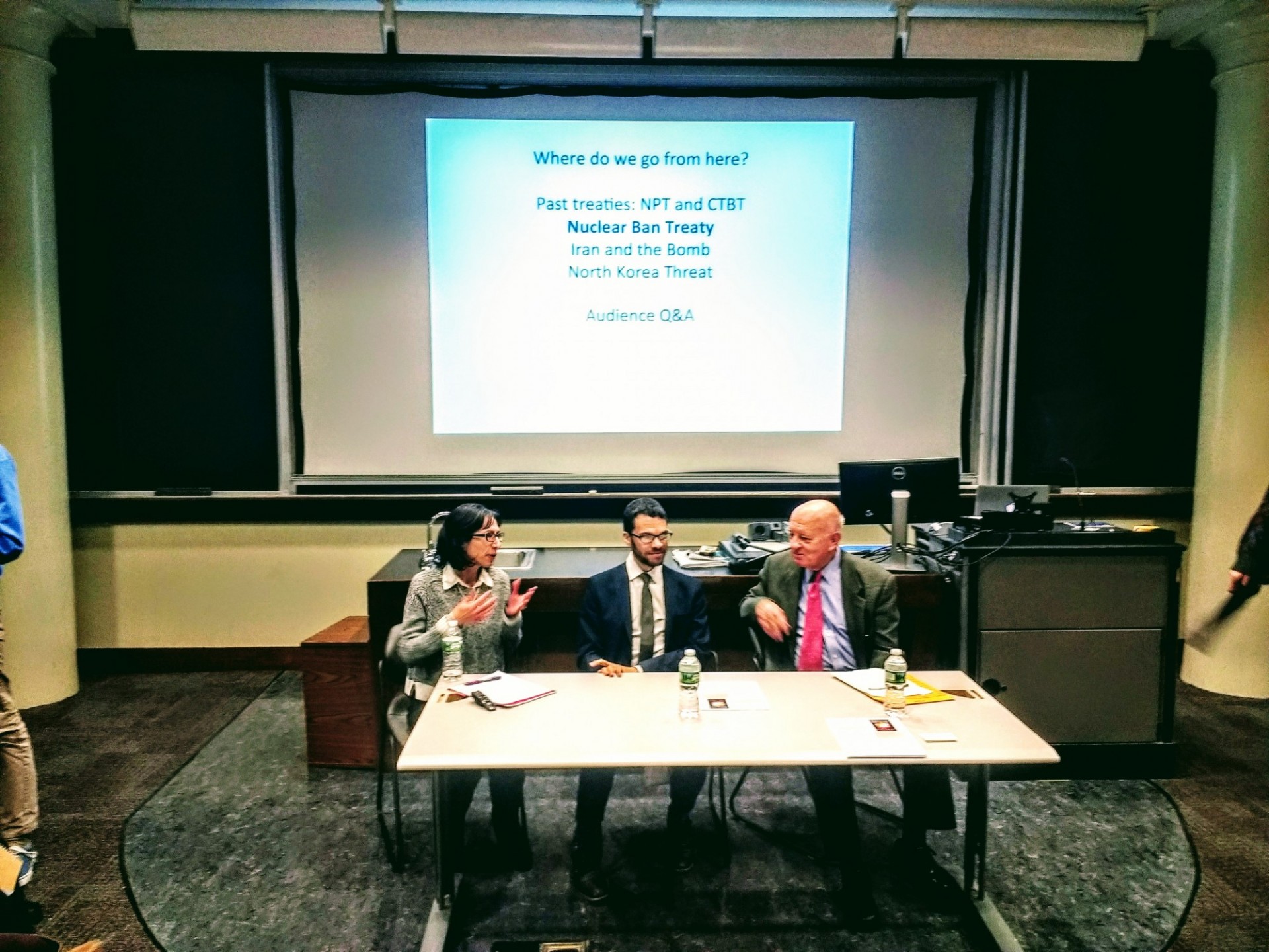 From left to right: Dr. Ivana Hughes, Mr. Michael Spies and Dr. Lynn Sykes Discussion panel members