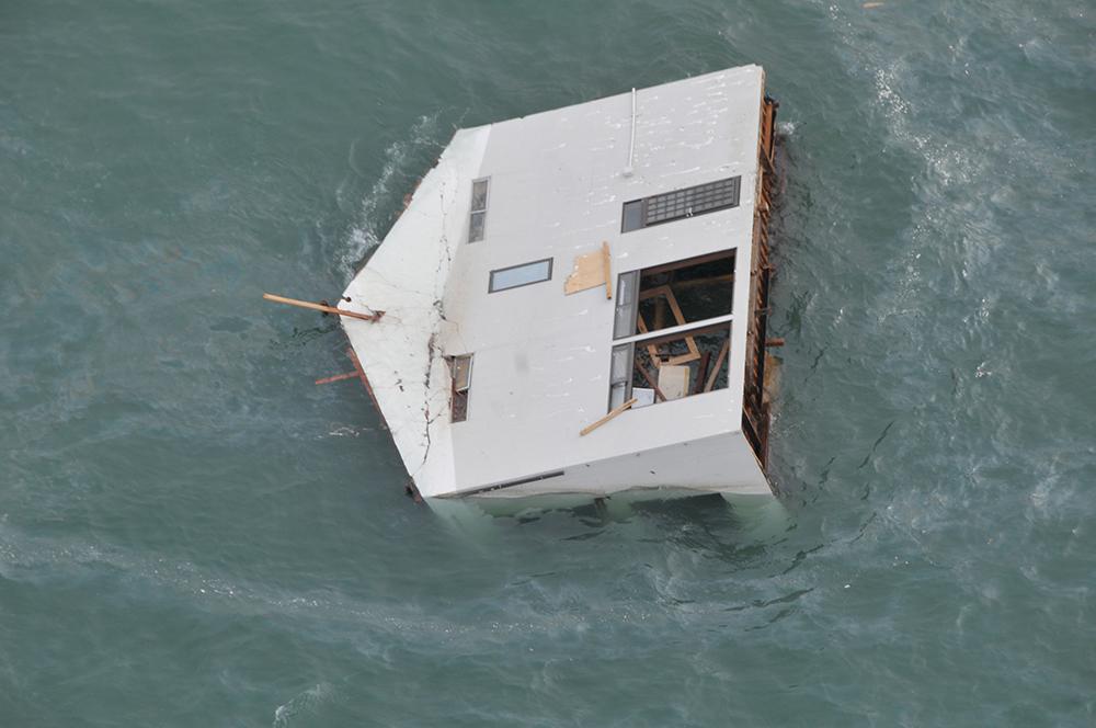 Floating house after 2011 earthquake Floating house after earthquake