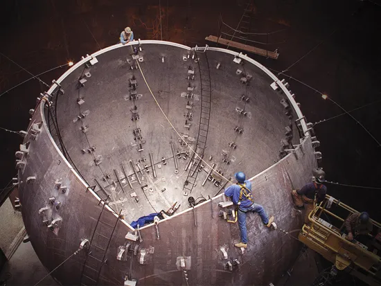 Construction on the NIF, or National Ignition Facility, in Livermore, CA