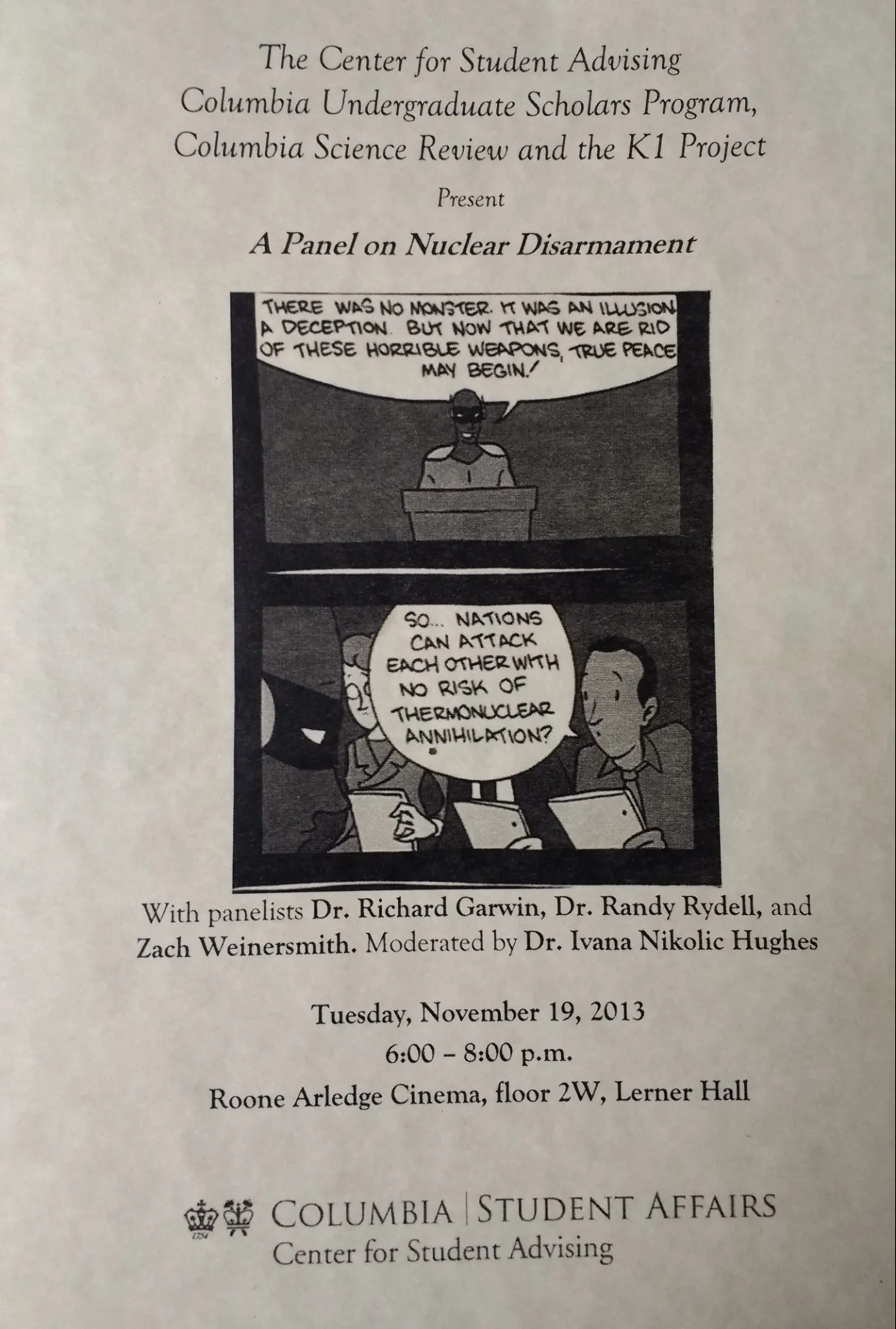 A panel on nuclear disarmament