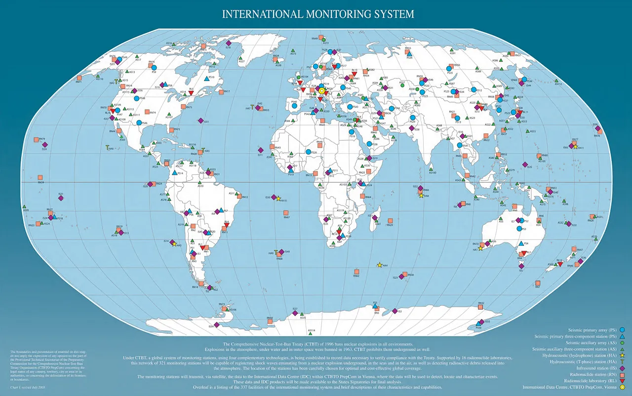 Nuclear testing monitoring sites